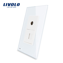 Livolo Home Automation Painel de vidro TV e tomada de computador VL-C591VC-11